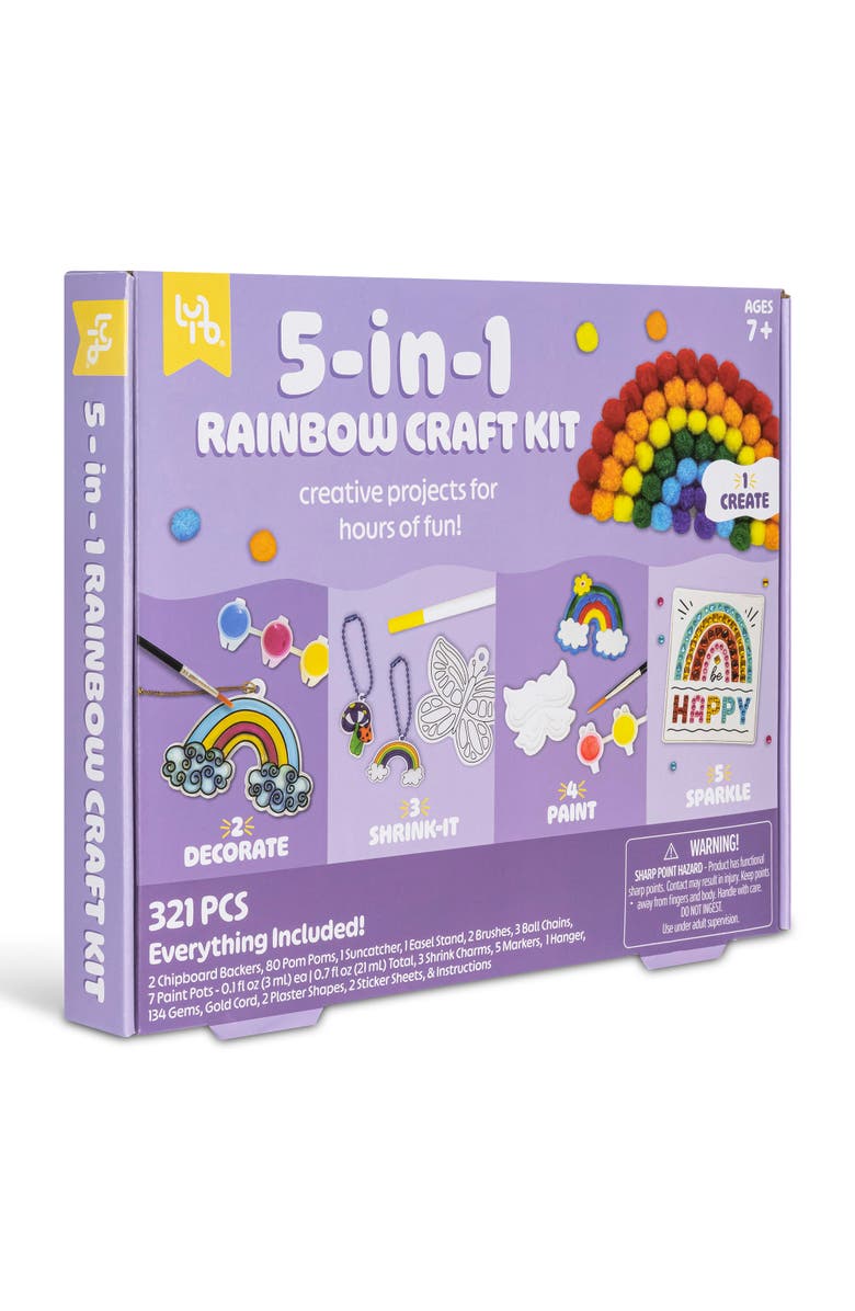 Little Yellow Bicycle Bicycle 5In1 Rainbow Craft Kit, Alternate, color, Multicolored