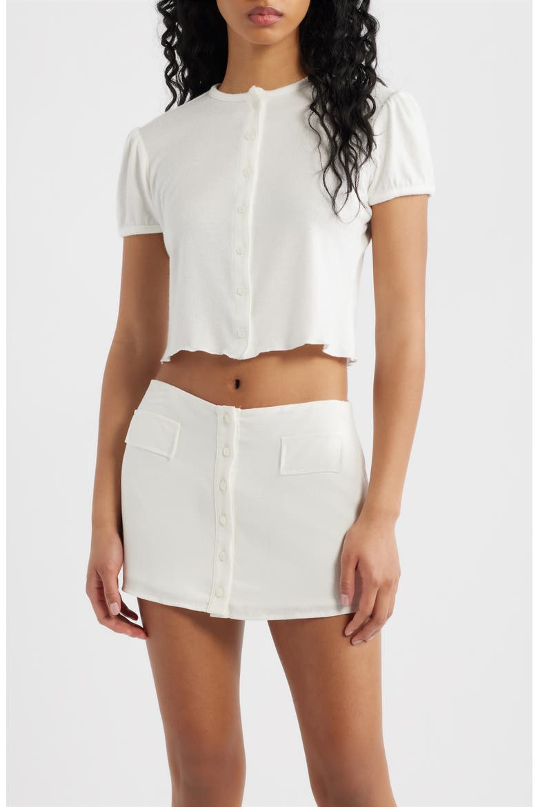 The Boni Short Sleeve Button-Up Top, Main, color, WHITE
