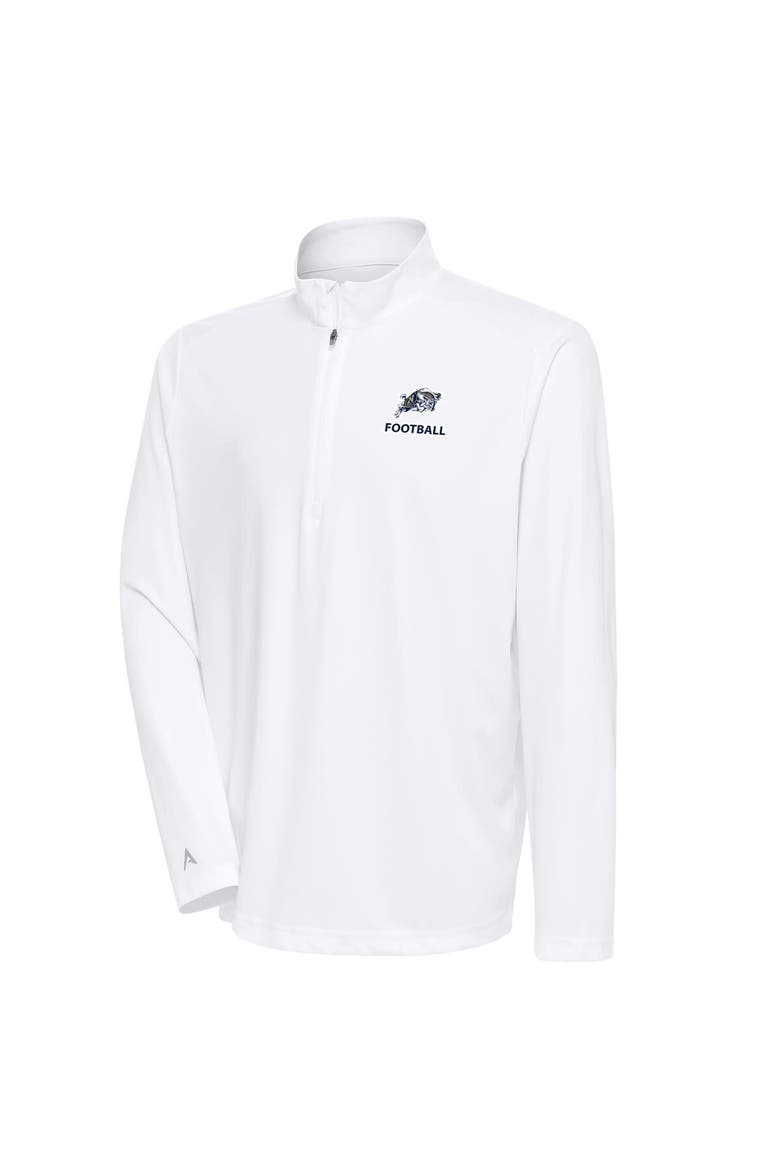 Men's Antigua White Navy Midshipmen Football Tribute Quarter-Zip Pullover Top, Main, color, White