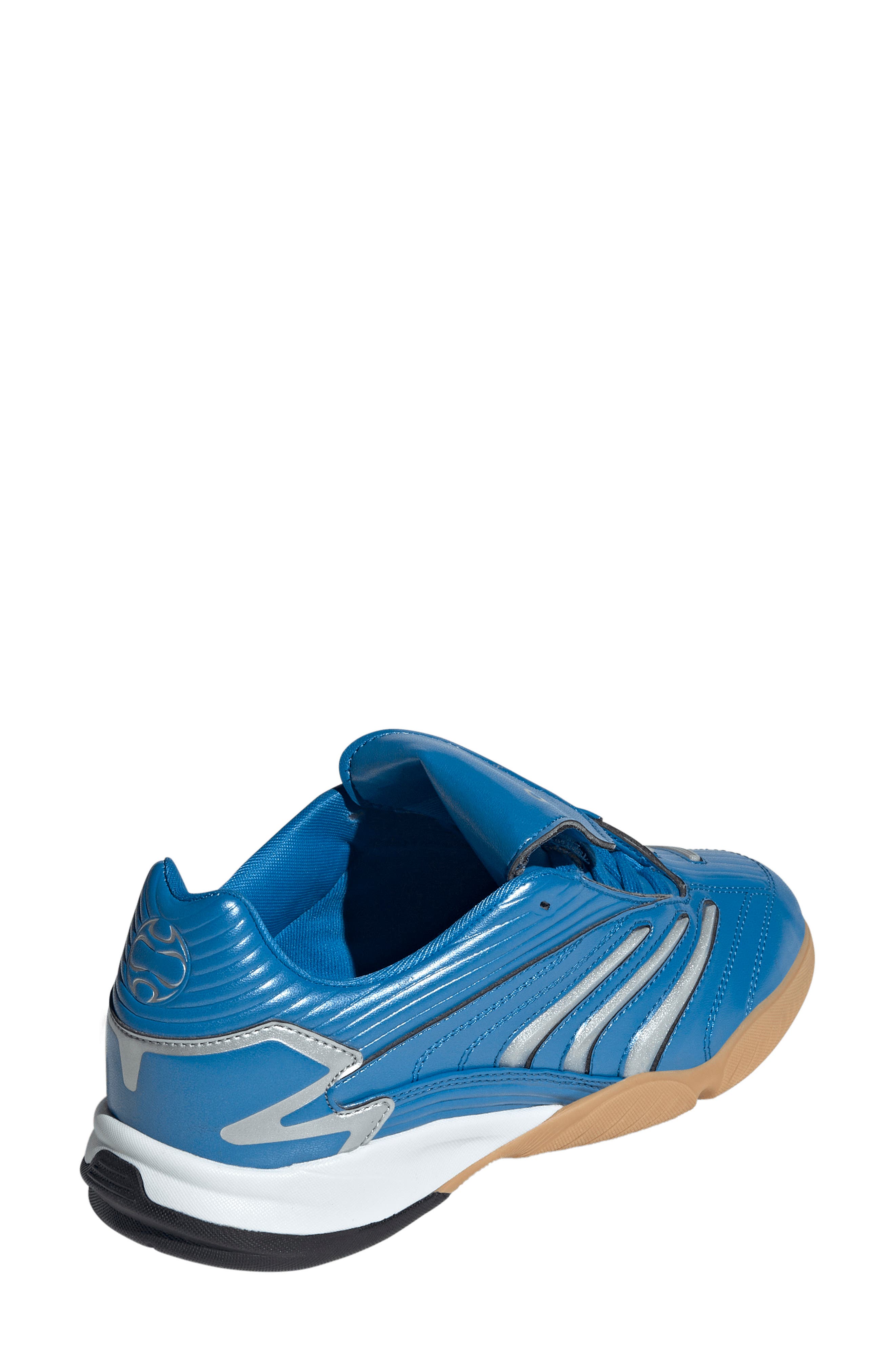 adidas Gender Inclusive Predator Sala Soccer Sneaker, Alternate, color, Metallic Blue/ Silver/ Gum