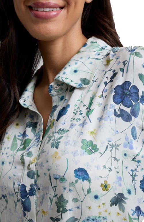 Lily And Lionel London Evie Long Sleeve Print Pajama Set In Blue
