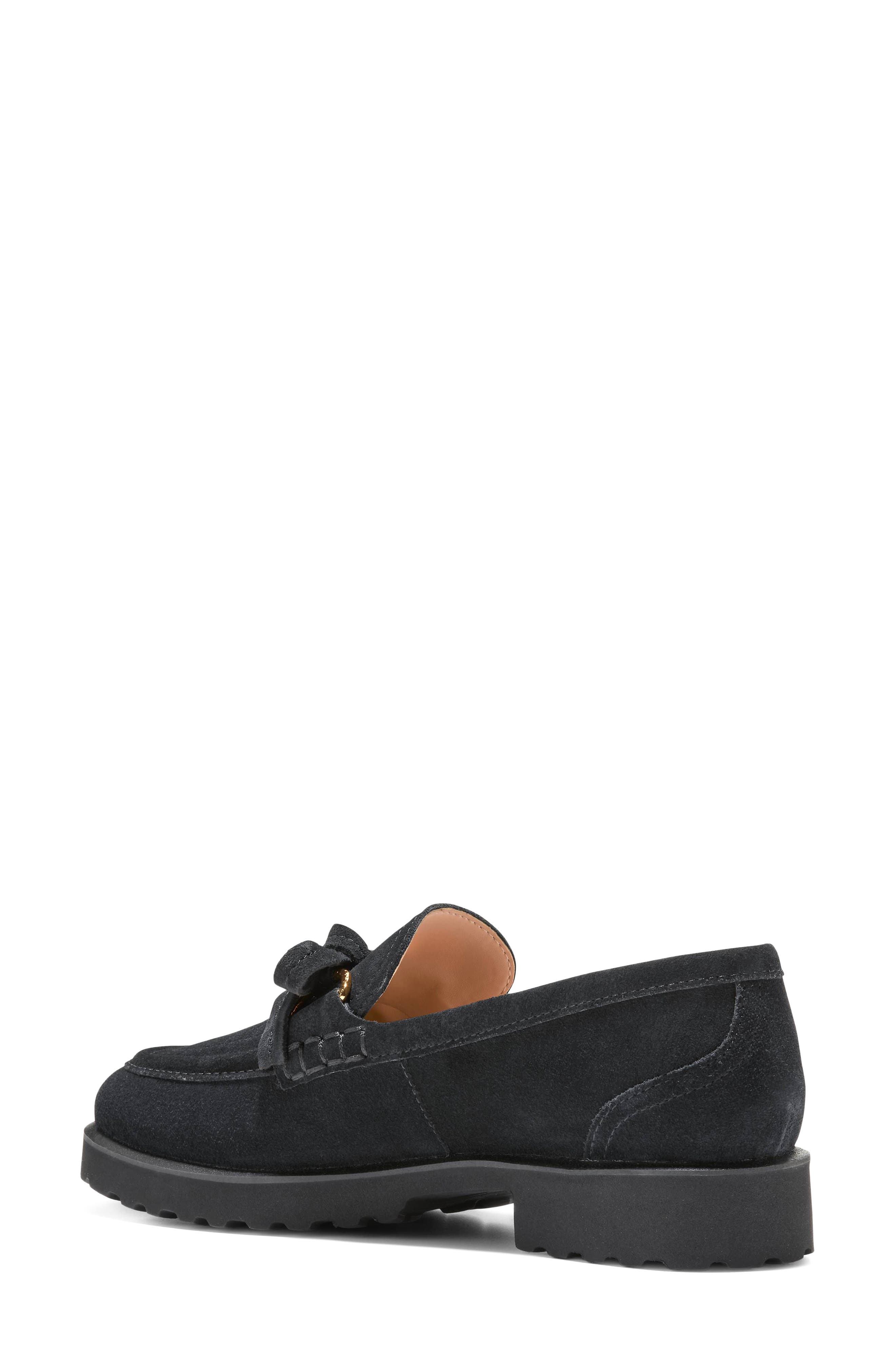 Gwendolyn Leather Bow Loafer, Alternate, color, BLACK