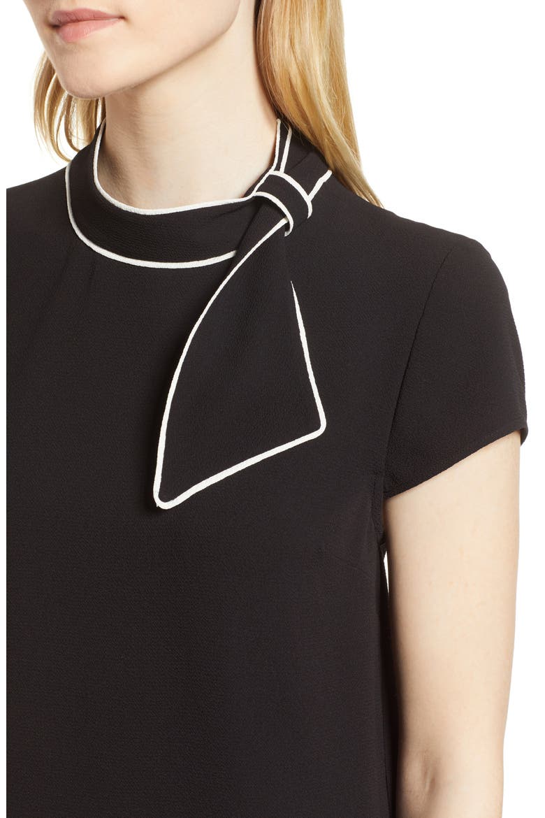 Tie Neck Blouse, Alternate, color, RICH BLACK