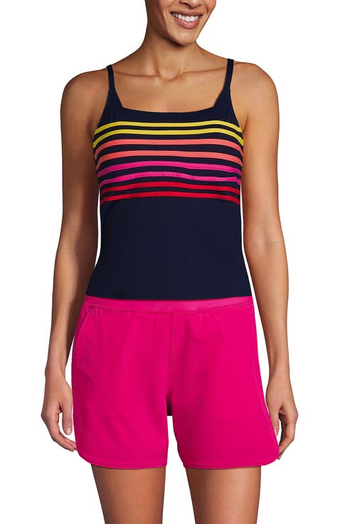 D-Cup Chlorine Resistant Square Neck Tankini Swimsuit Top