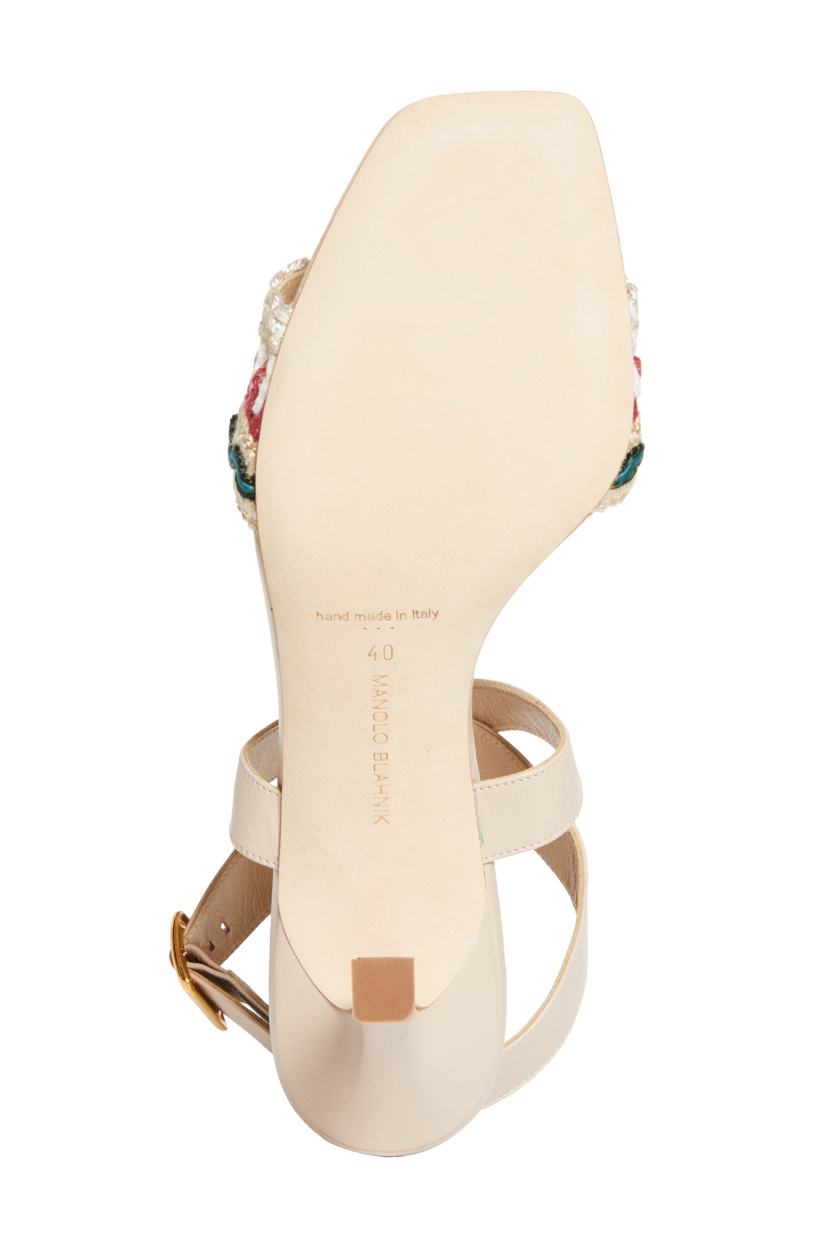 Manolo Blahnik Mabeco Ankle Strap Sandal, Alternate, color, Yemb 943E/Yemb 943F/Mnud 2601