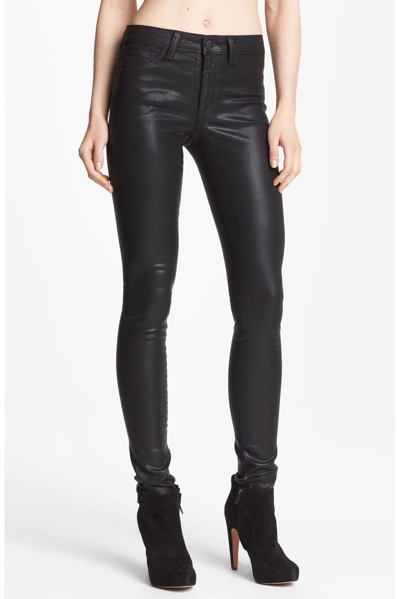 'The Skinny' Coated Stretch Jeans, Main, color, BLACK