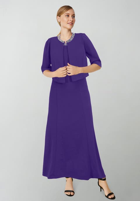 2-Piece Beaded Jacket Dress