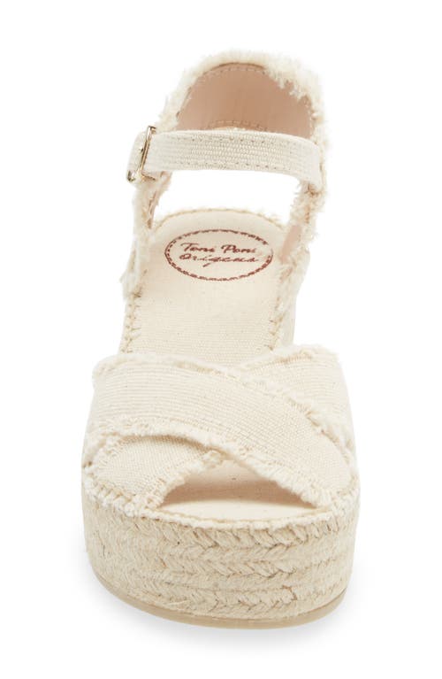 Toni Pons Irina Ankle Strap Wedge Sandal In Ecru Fabric