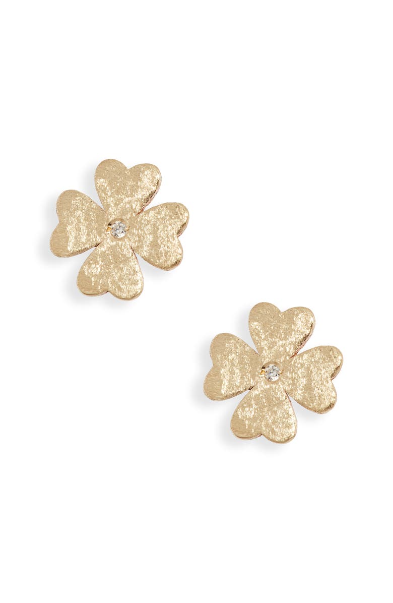 Meira T Diamond Flower Stud Earrings, Main, color, Yellow Gold