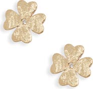 Meira T Diamond Flower Stud Earrings