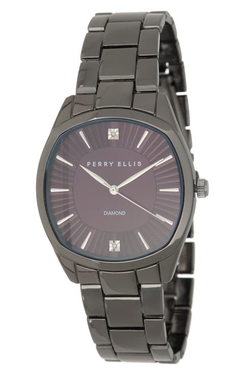 Diamond Slim Bracelet Quartz Watch, 41mm