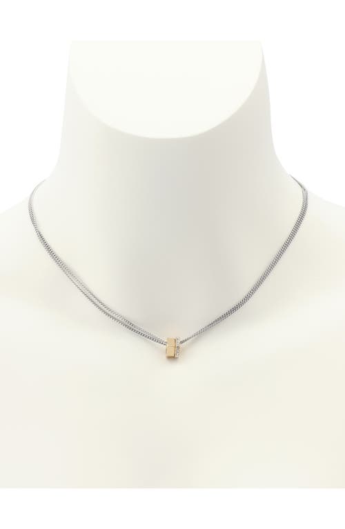 Allsaints Two-tone Bolt Pendant Necklace In Multi