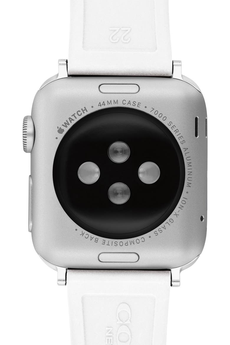 Silicone Apple Watch® Strap, Alternate, color, WHITE