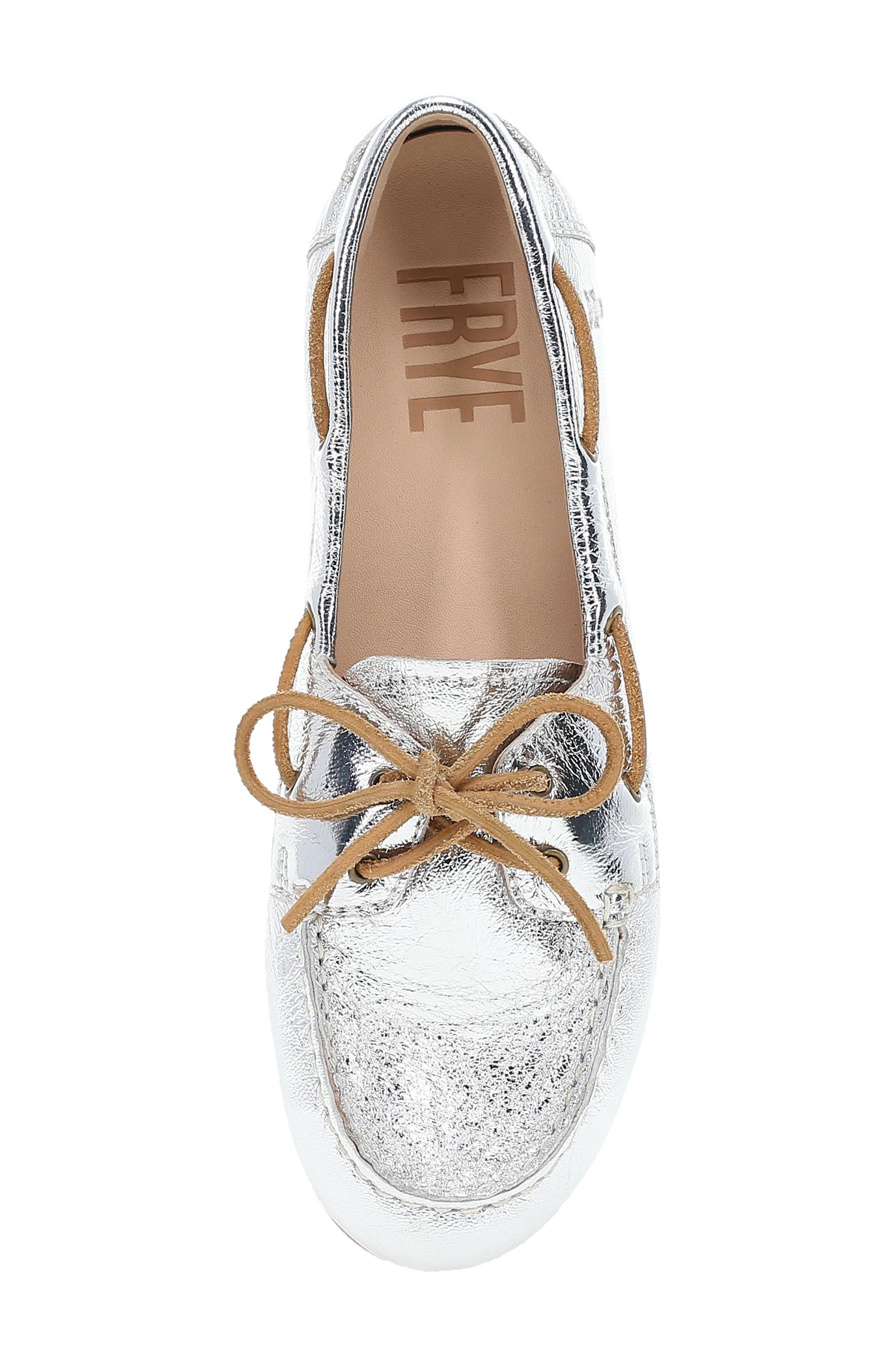 Frye Naya Boat Shoe, Alternate, color, Silver