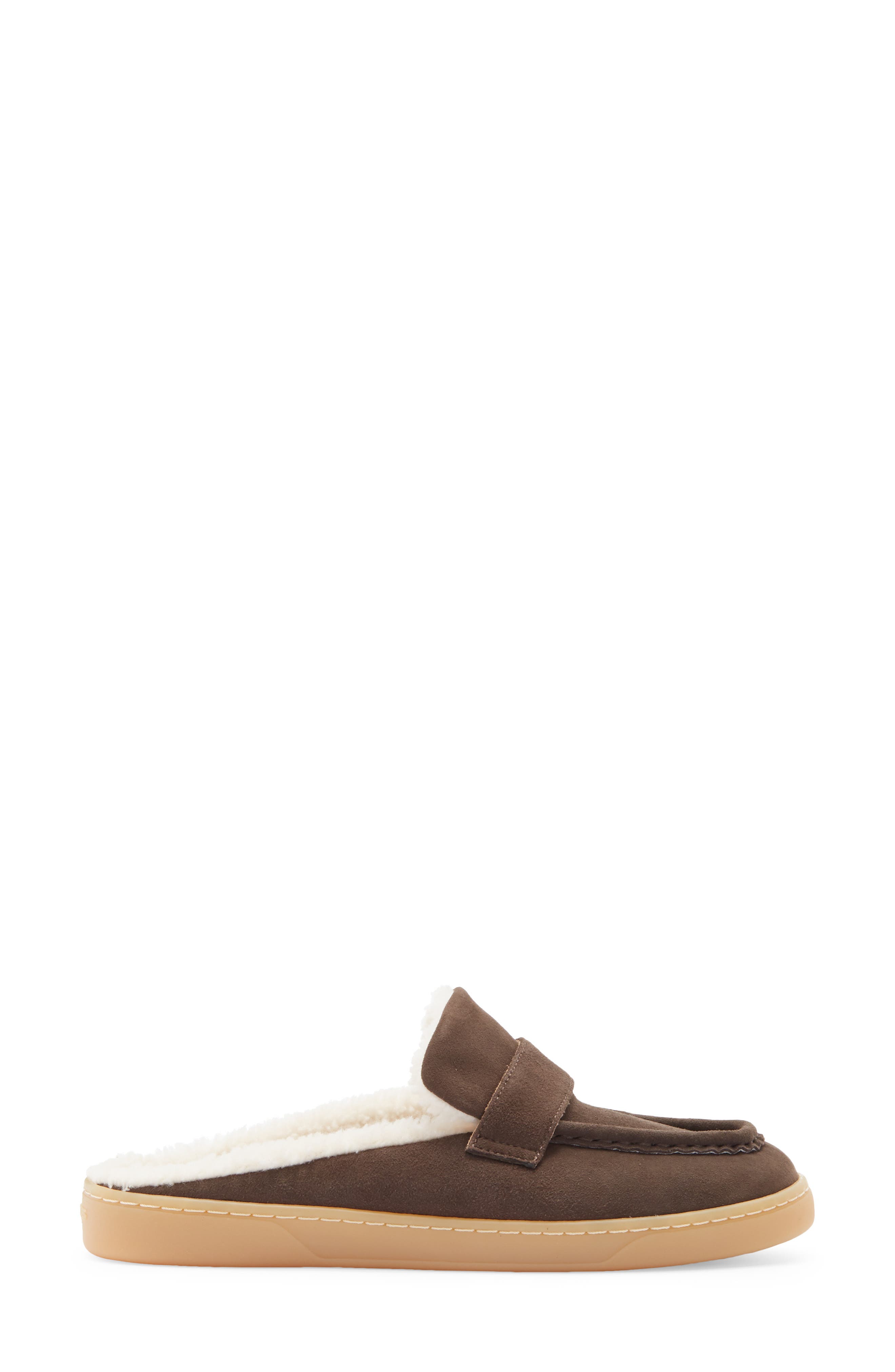 JSlides Hudson Faux Shearling Lined Mule, Alternate, color, Dark Brown