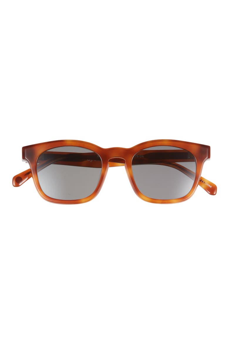 Humble Narrator 49mm Small Polarized Square Sunglasses, Main, color, CARAMEL TORTOISE/ GREY