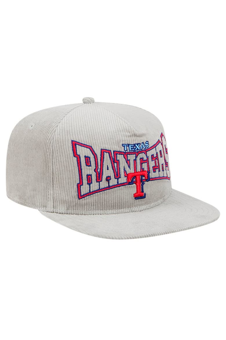 Men's New Era Gray Texas Rangers Corduroy Golfer Snapback Hat, Alternate, color, Gray