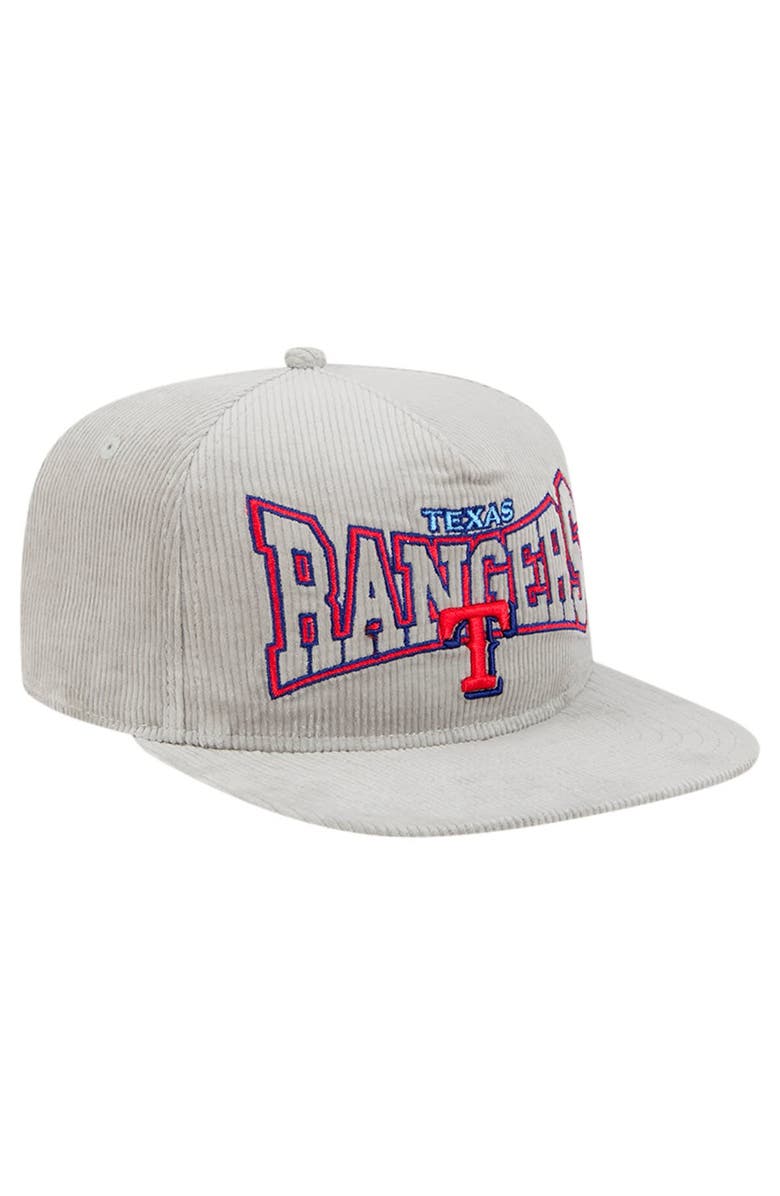 New Era Men's New Era Gray Texas Rangers Corduroy Golfer Snapback Hat, Alternate, color, Gray