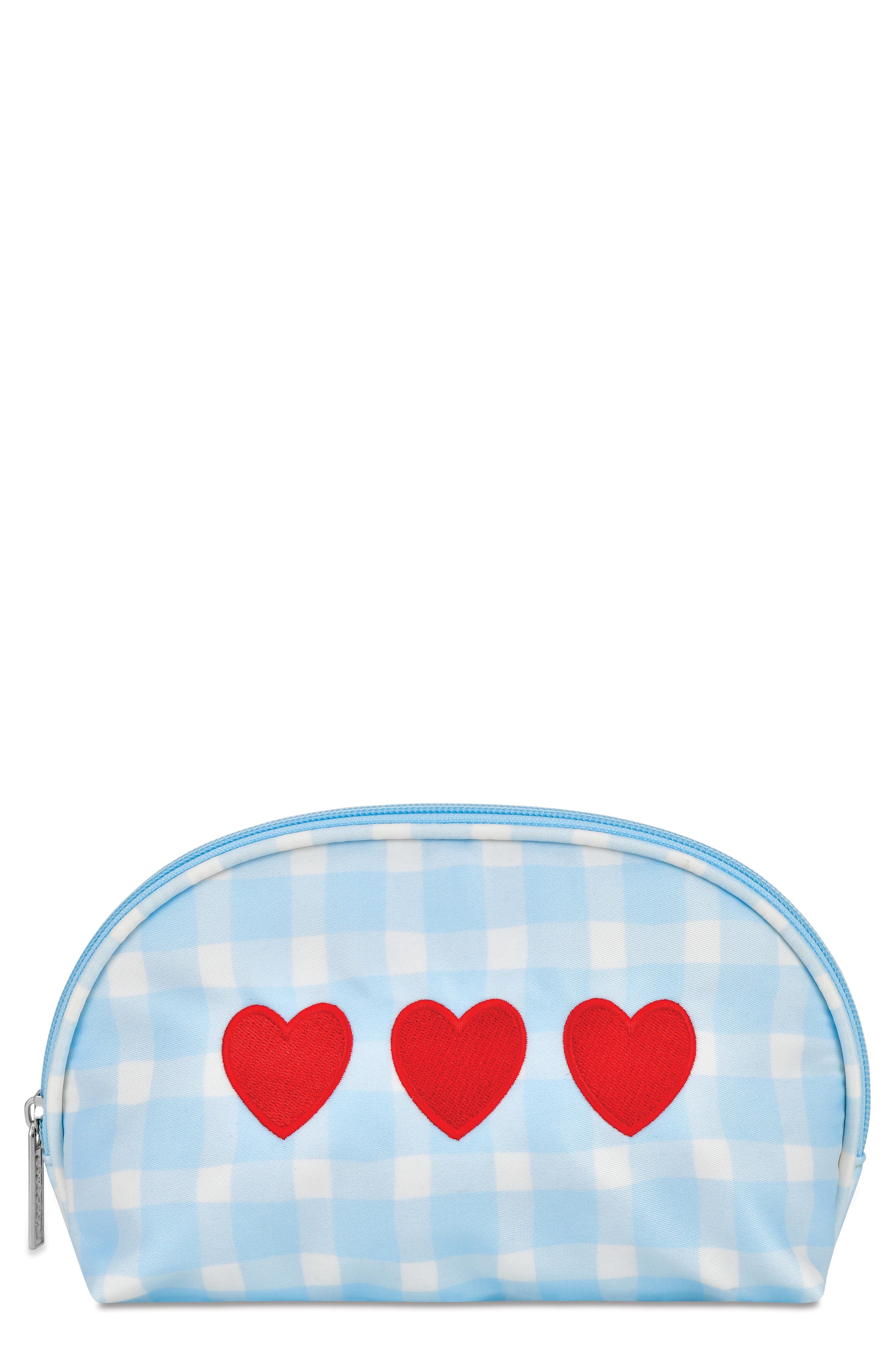 Iscream Kids' Gingham Hearts Oval Cosmetic Bag