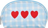 Iscream Kids' Gingham Hearts Oval Cosmetic Bag