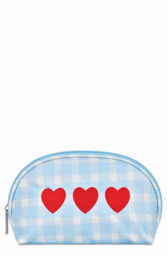 Kids' Gingham Hearts Oval Cosmetic Bag