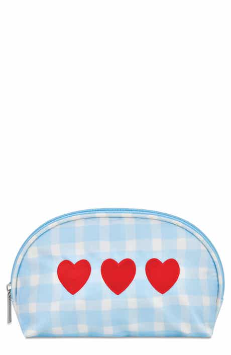 Iscream Kids' Gingham Hearts Oval Cosmetic Bag