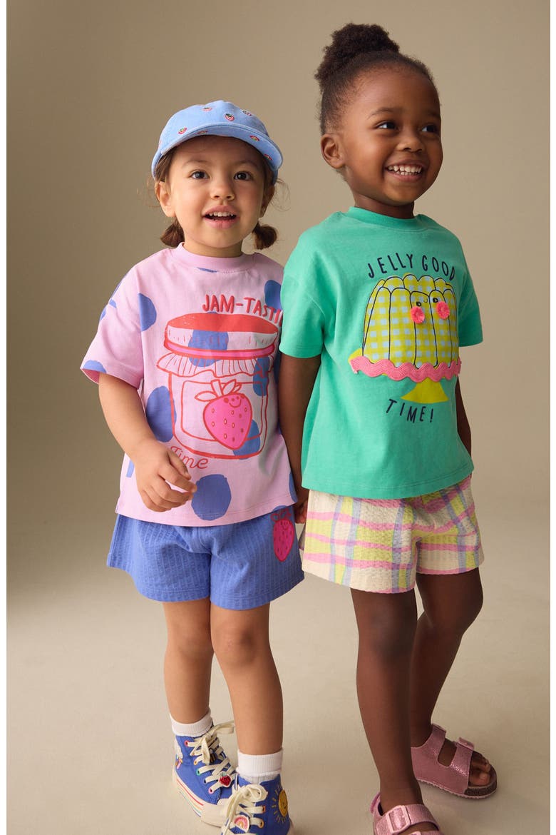 Kids' 4-Pack Assorted Graphic Cotton T-Shirts & Shorts Set, Alternate, color, GREEN