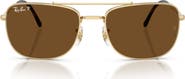 Ray-Ban 62mm Polarized Rectangular Sunglasses
