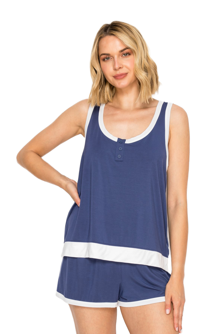 Yummy Jersey Racerback Tank & Short set, Main, color, Blueberry
