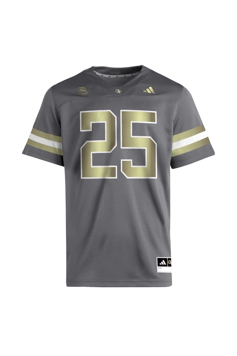 Men's adidas #25 Gray Georgia Tech Yellow Jackets Premier Jersey, Alternate, color, Gray