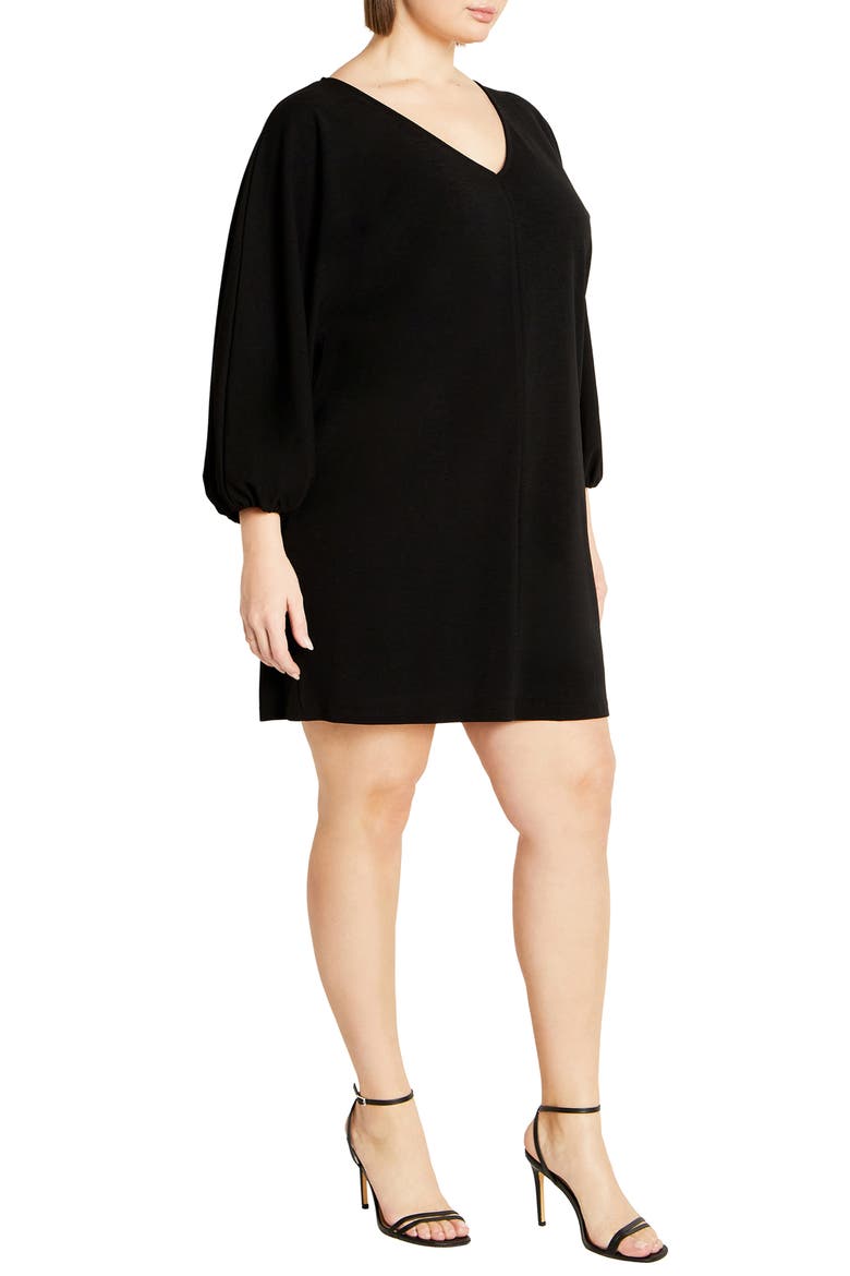 Lilia Balloon Sleeve Minidress, Alternate, color, BLACK