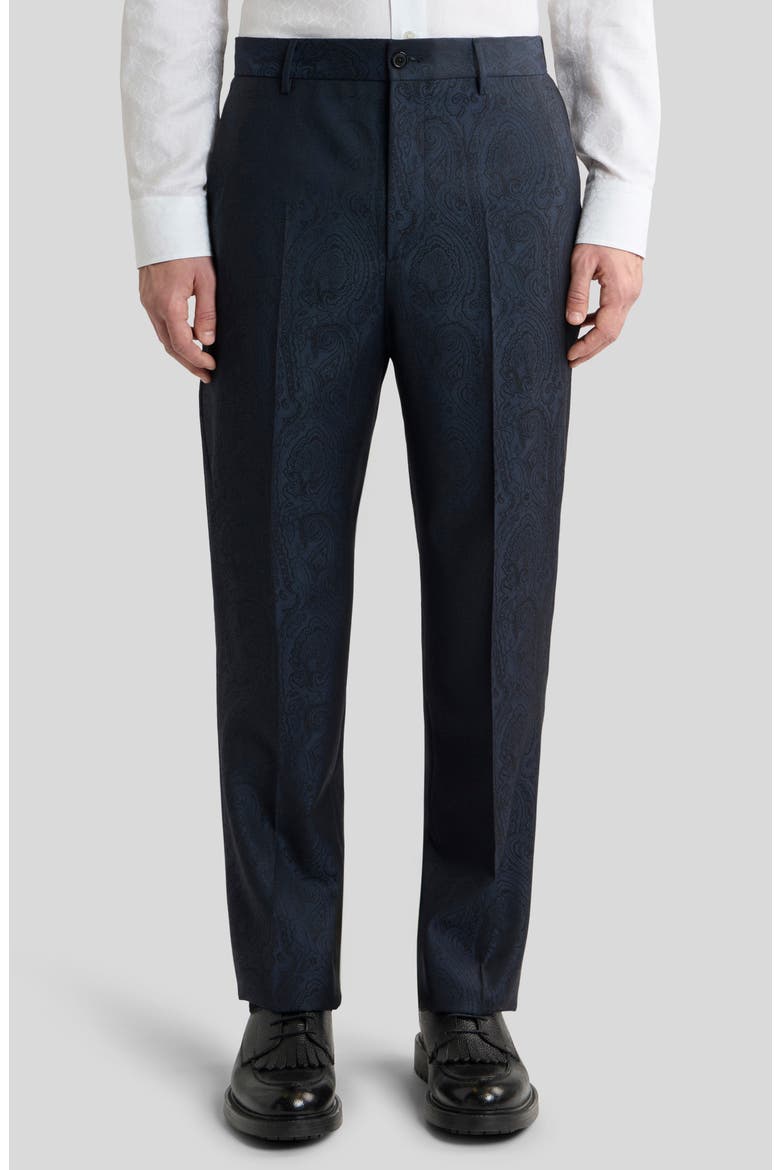 Paisley Wool Pants, Main, color, DARK BLUE 8