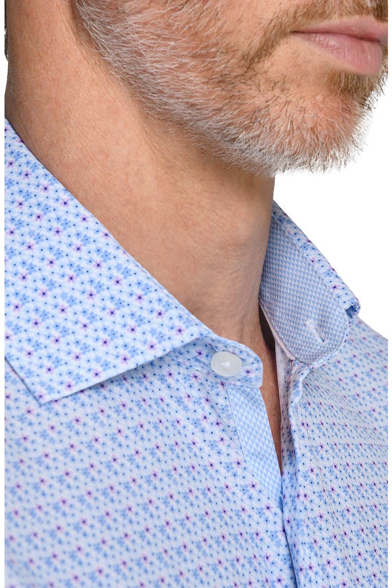 Fain Floral Performance Dress Shirt, Alternate, color, WHITE/ BLUE