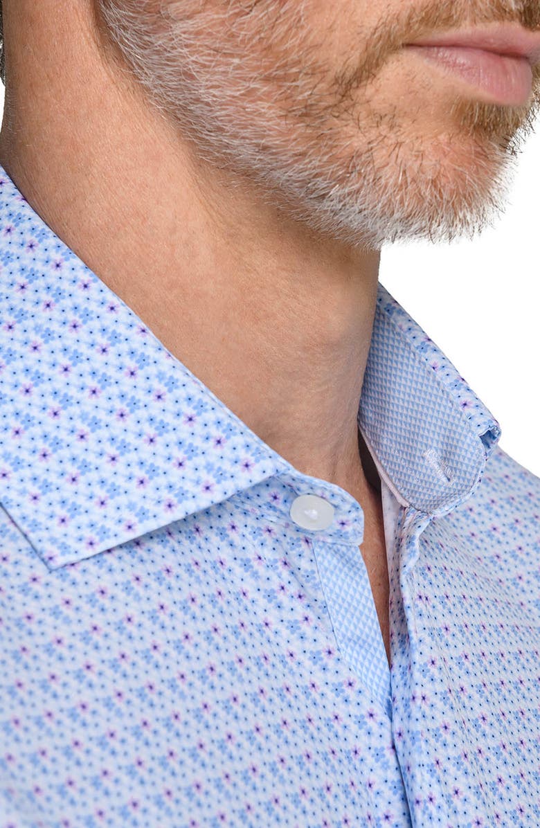 W.R.K Faint Floral Performance Dress Shirt, Alternate, color, White/ Blue