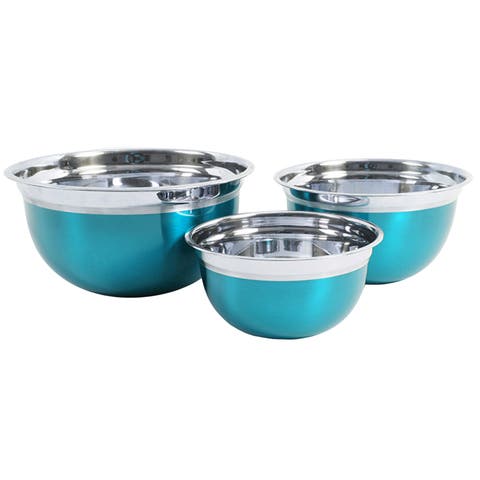 Rosamond 3 Piece Stainless Steel Round Mixing Bowls