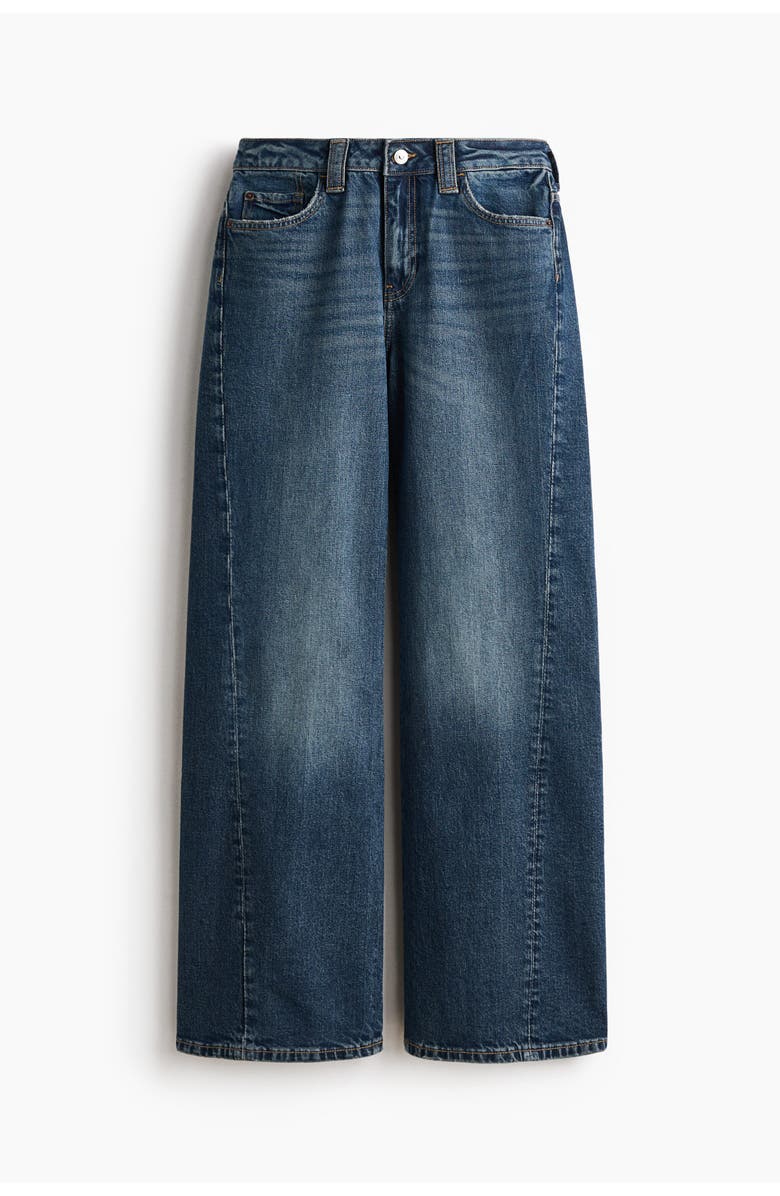 H&M Wide High Waist Jeans, Main, color, Dark Denim Blue