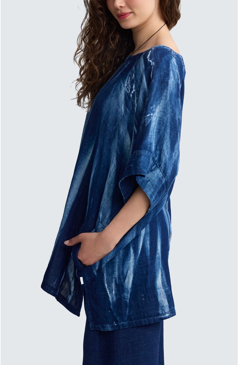 LUUKAA Quinn Batik-effect Back-button Tunic, Alternate, color, Candy Sky