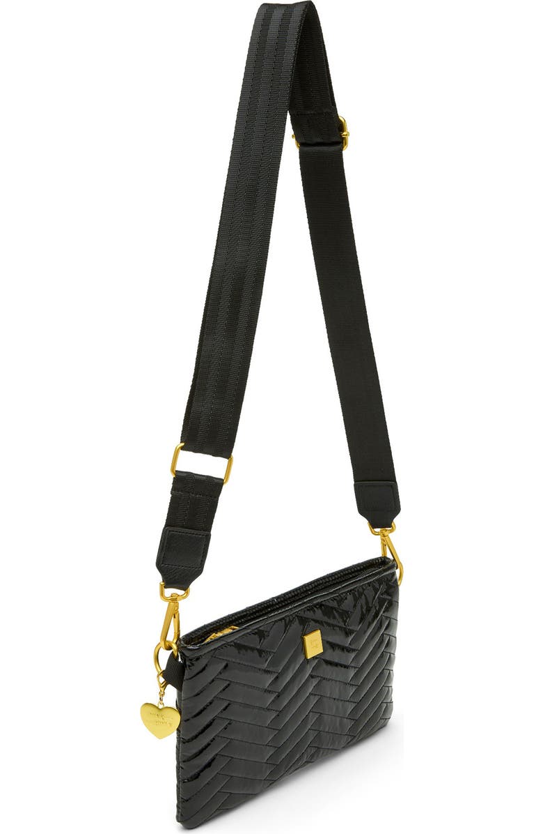THINK ROYLN Almost Famous Quilted Crossbody Bag, Alternate, color, Black Patent