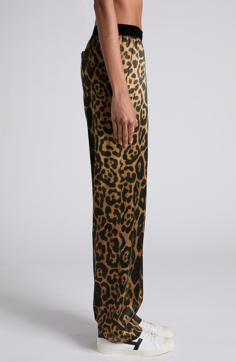 TOM FORD Stretch Silk Pajama Pants, Alternate, color, Camel