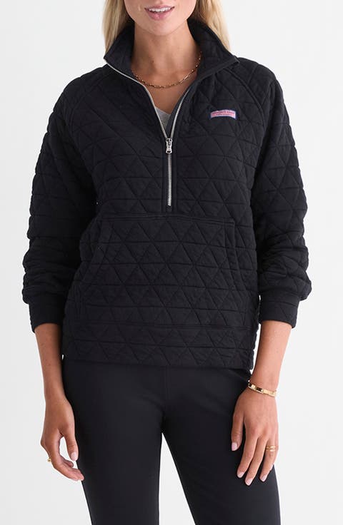 Quilted Half Zip Pullover