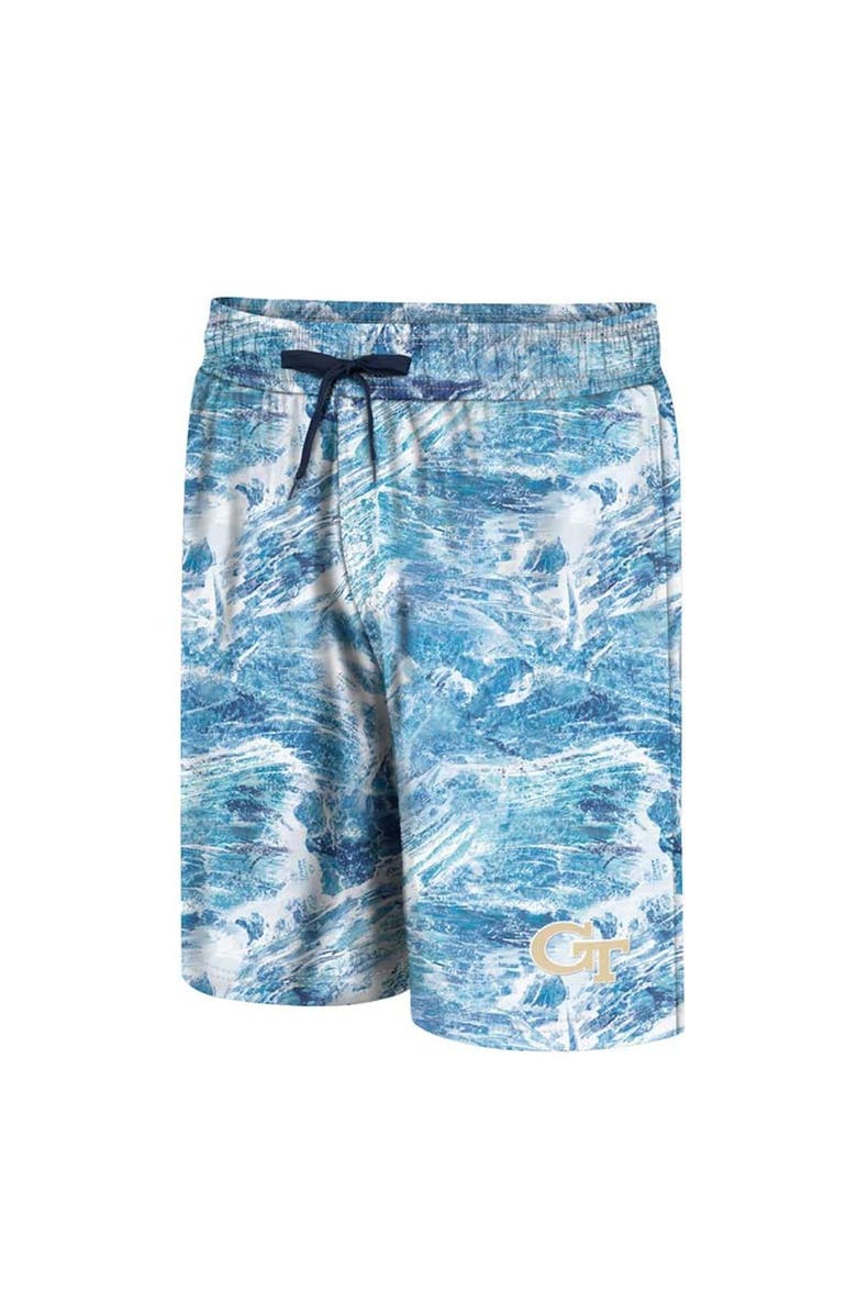 COLOSSEUM Men's Colosseum Blue Georgia Tech Realtree Aspect Ohana Swim Shorts, Alternate, color, 