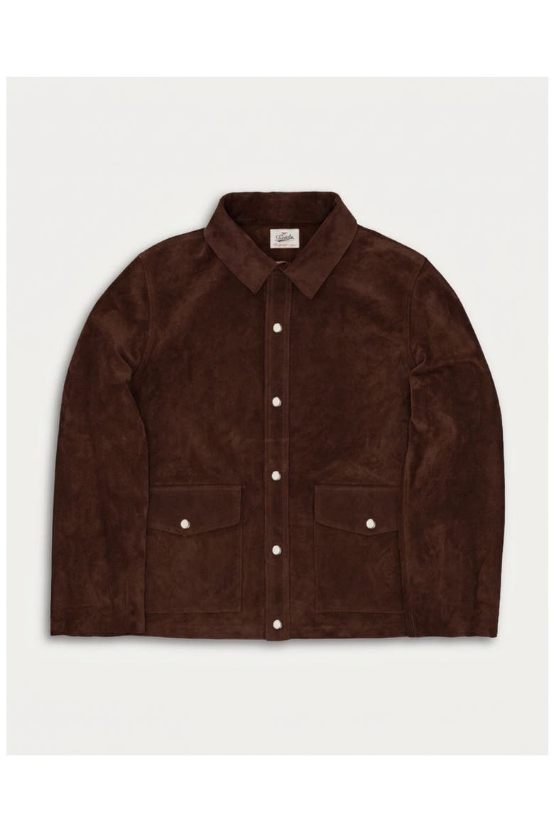 Welder Suede Jacket, Main, color, Dark Brown