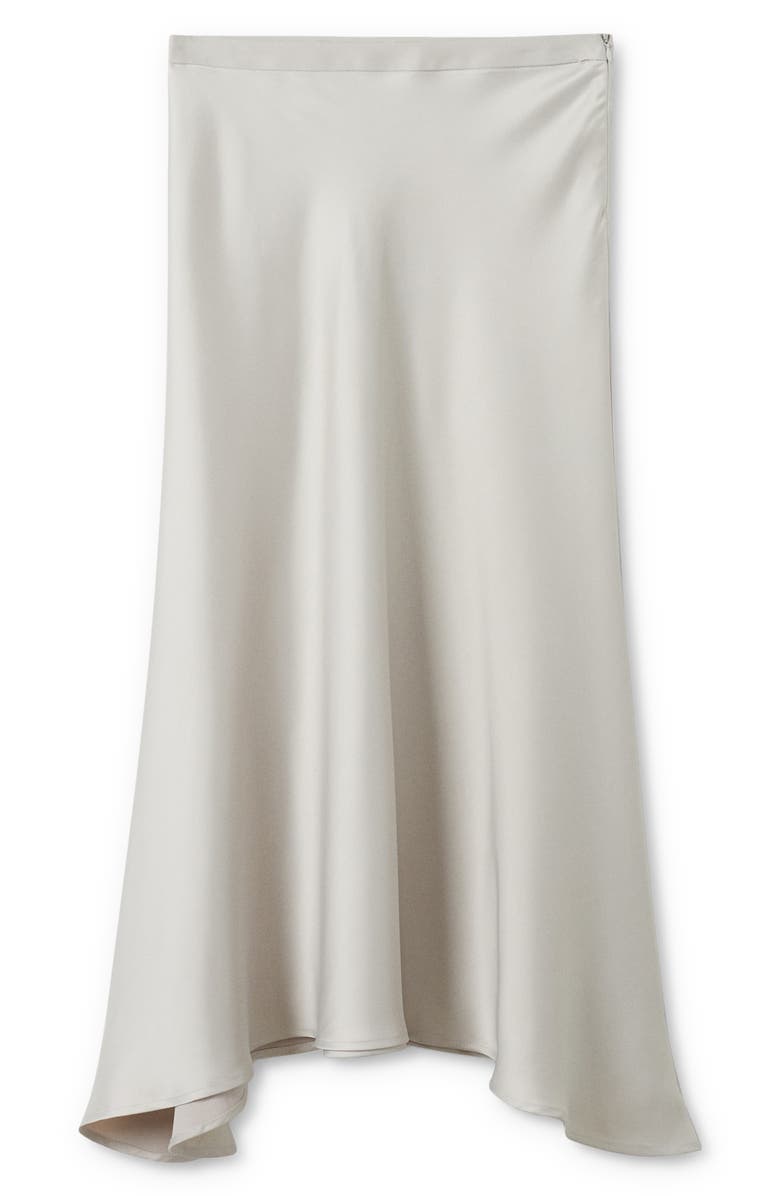 MANGO Asymmetric Satin Midi Skirt, Alternate, color, 