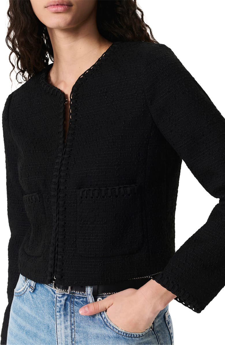 rag & bone Cheyenne Tweed Jacket, Alternate, color, Black
