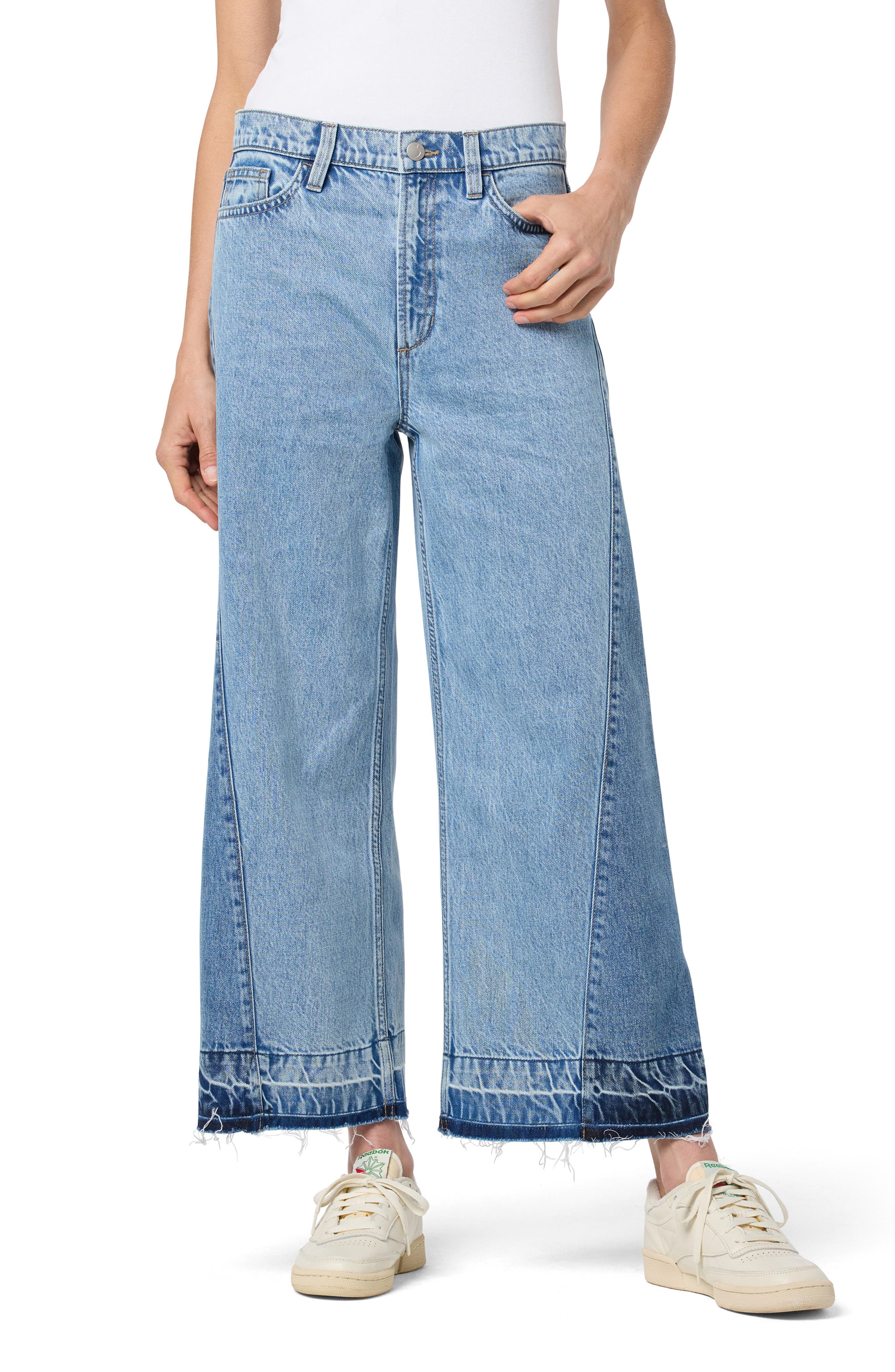 Joe's Jeans Pieced Ankle Wide Leg Jeans