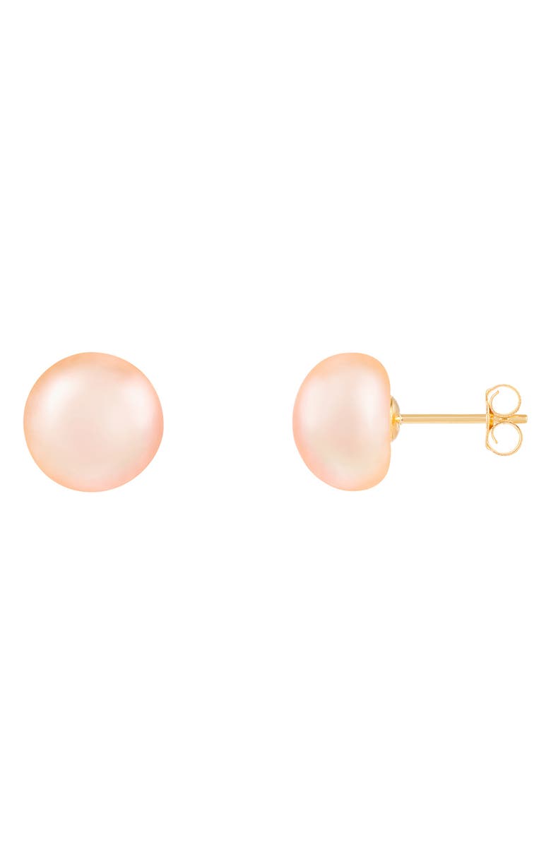 SPLENDID PEARLS 14K Yellow Gold 9mm Freshwater Pearl Stud Earrings, Main, color, 