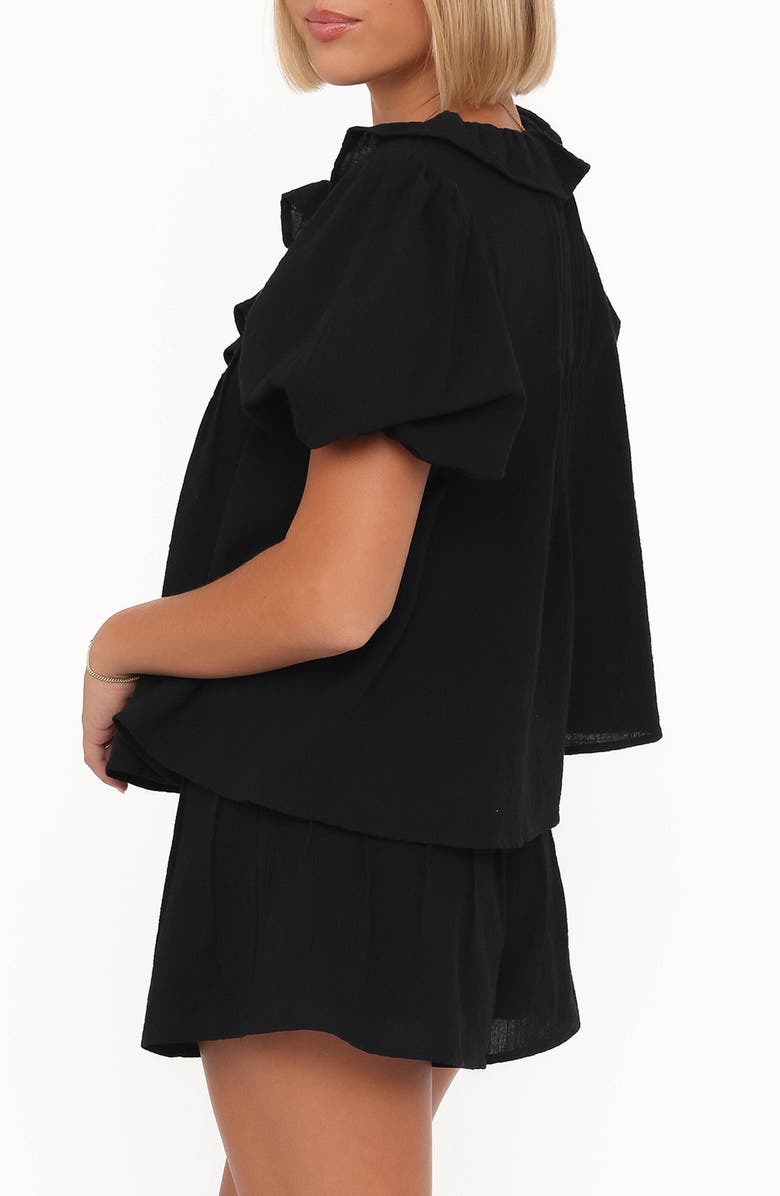 Petal & Pup Felicity Cotton Gauze Shirt & Shorts Set, Alternate, color, Black