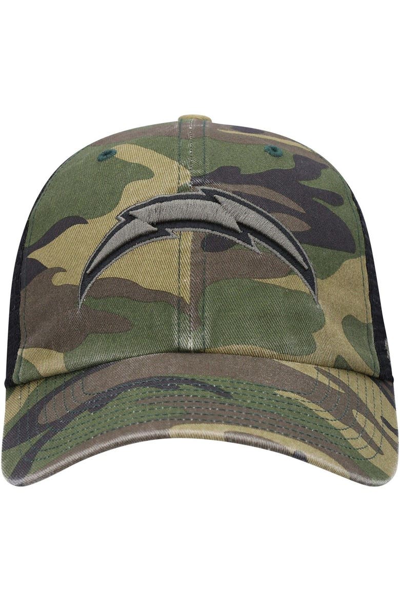 Men's '47 Camo Los Angeles Chargers Branson Clean Up Trucker Hat, Alternate, color, Camo