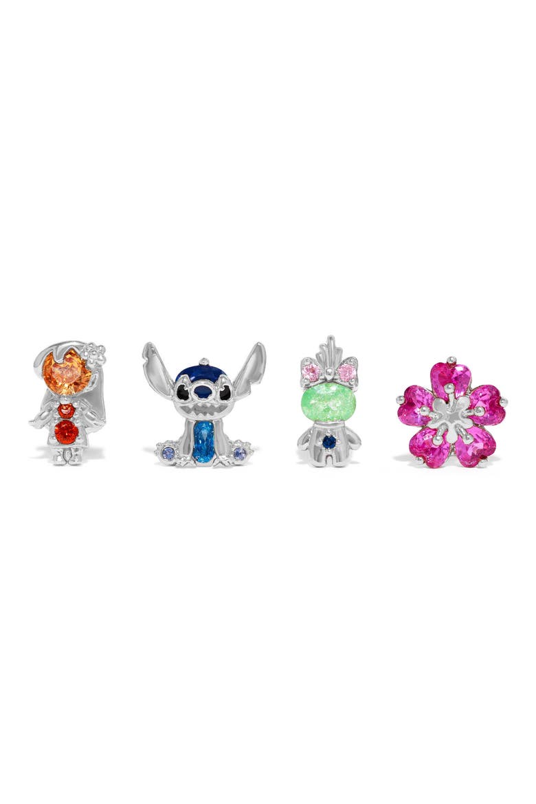 x Disney Lilo and Stitch Mismatched Stud Earrings, Main, color, SILVER