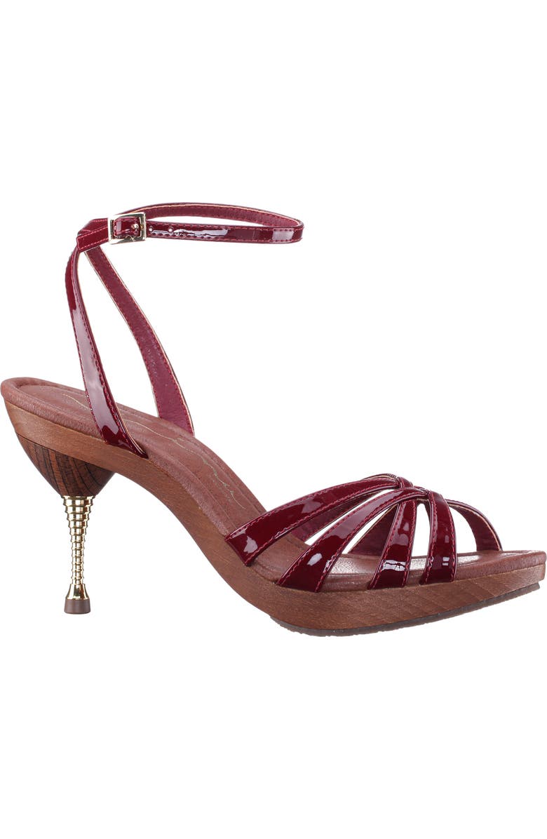 Nina Remi Ankle Strap Platform Sandal, Main, color, Bordo